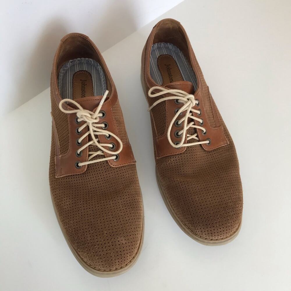 Johnston & Murphy Leather Oxford Tan Suede